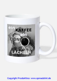 Becher zum Buch Ein Kaffe, ein Donut und ein Lächeln
